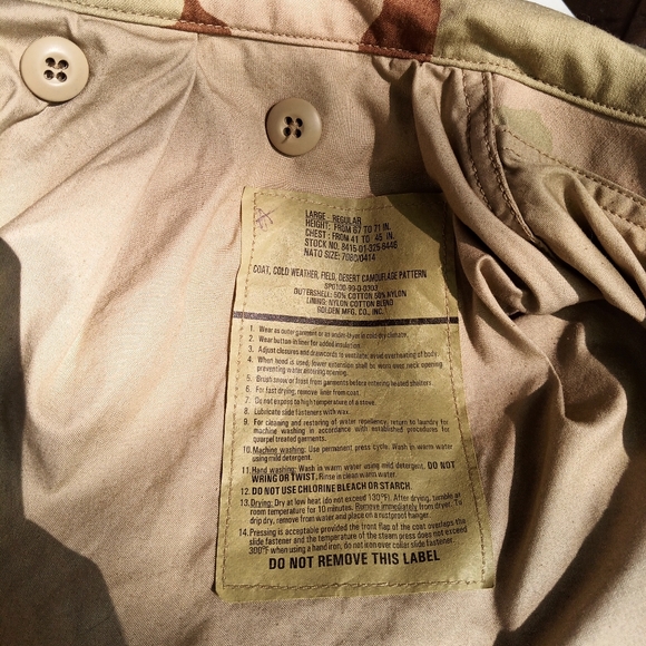 Cold weather field coat desert camo large/reg - Picture 6 of 7